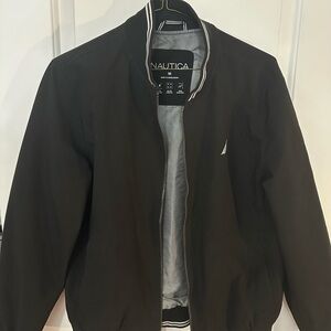 Nautica Black Bomber Jacket with Contrast Trim